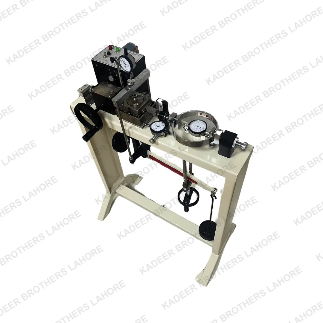 The motorized direct shear apparatus, highlighting the operational features and setup for conducting direct shear tests on soil samples.